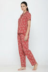 Zivame Knit Cotton Pyjama Set - Burnt Brick — thumbnail 2